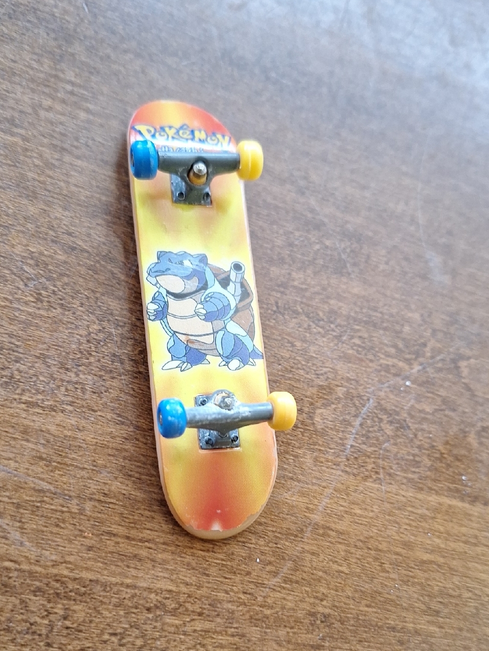 Pokemon Blastoise Fingerboard Skateboard - Yellow Blue,  Gotta Catch Em All 1999